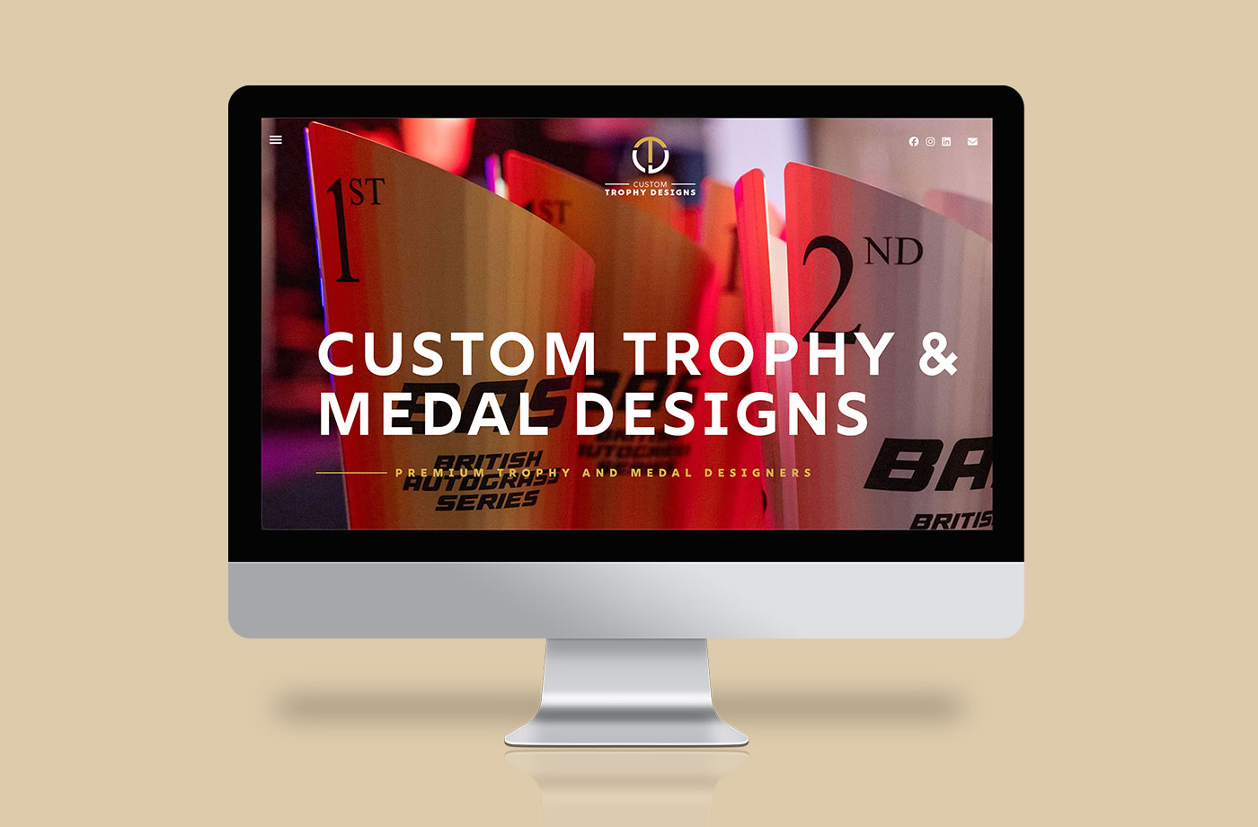 Custom Trophjy Design website mockup