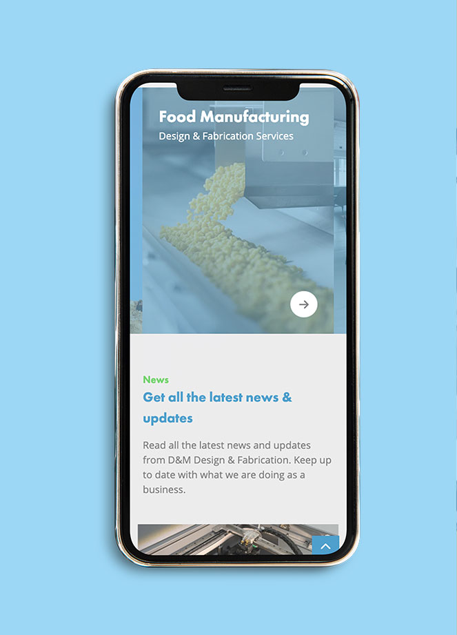 D&M Design & Fabrication website mockup on iphone
