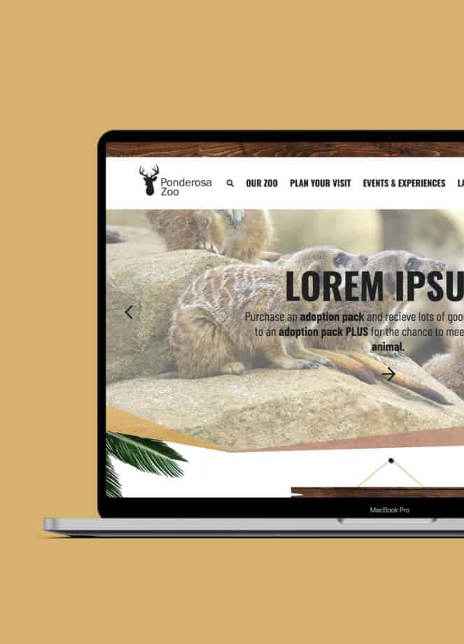 Ponderosa Zoo Website Mockup